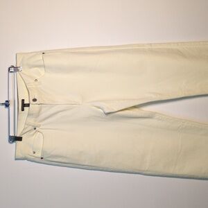 Eileen Fisher Organic Stretch Corduroy Straight Leg Pant Ivory, Size 14